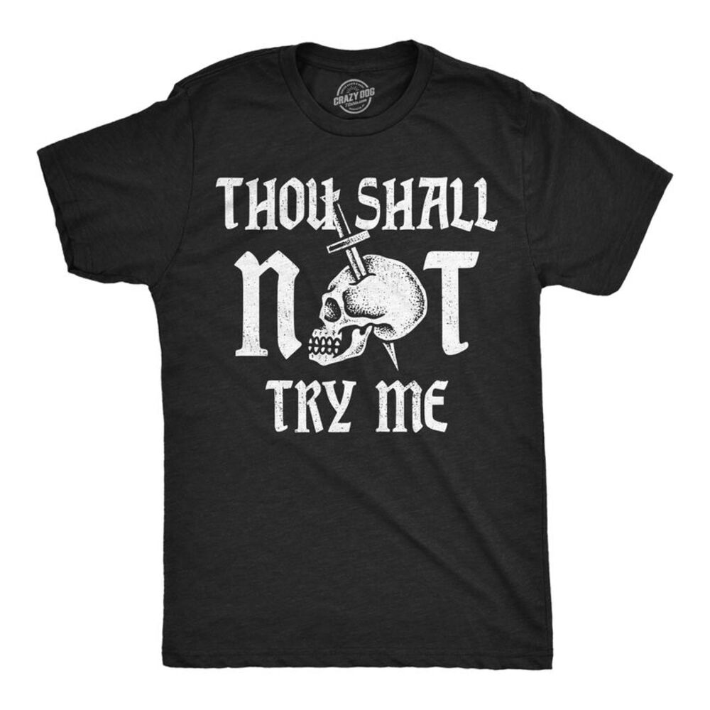 Mens Funny T Shirts Thou Shall Not Try Me Sarcastic Joke Tee For Men